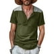 thumbnail image 1 of pstuiky Mangas cortas para hombre, Camisa de manga corta con cuello alto y botones de patchwork para hombre camisetas de hombre xl, 1 of 6