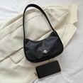 thumbnail image 3 of Bolsos de mano Hobo para mujer, bolsos de moda ligeros, bolso de mano sólido (negro), 3 of 6