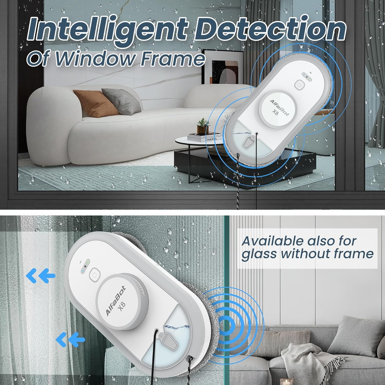 AlfaBot X8 窓掃除ロボット Amazon | 窓拭きロボット 窓掃除ロボット【双方向自動スプレー