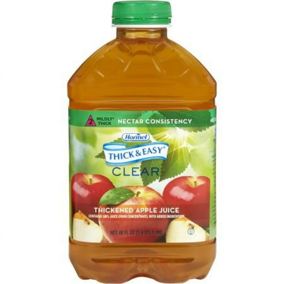 Thick & Easy Thickened Apple Juice, Nectar Consistency, 46 ounce Bottle, 1 Count