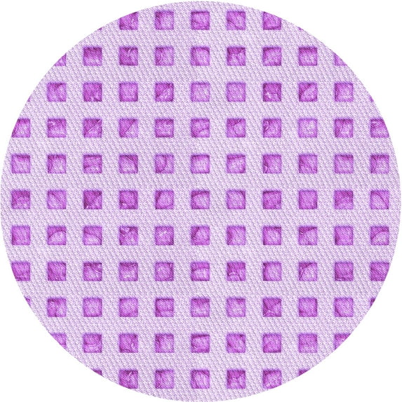Ahgly Company Machine Washable Indoor Round Transitional Heliotrope Purple Area Rugs, 5' Round