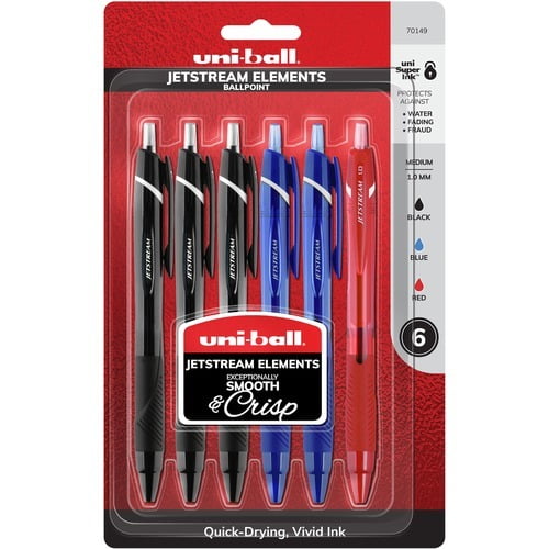 uni-ball Jetstream Elements RT Ballpoint Pens Medium Pen Point - 1 mm Pen Point Size - Multi - 6 / Pack