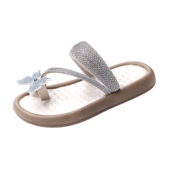IVEYRTF Girls Flip Flops Slides Shoes Fashion Bow Soft Sole Flat Spring Summer Casual Beach Everyday Outdoor Sandals