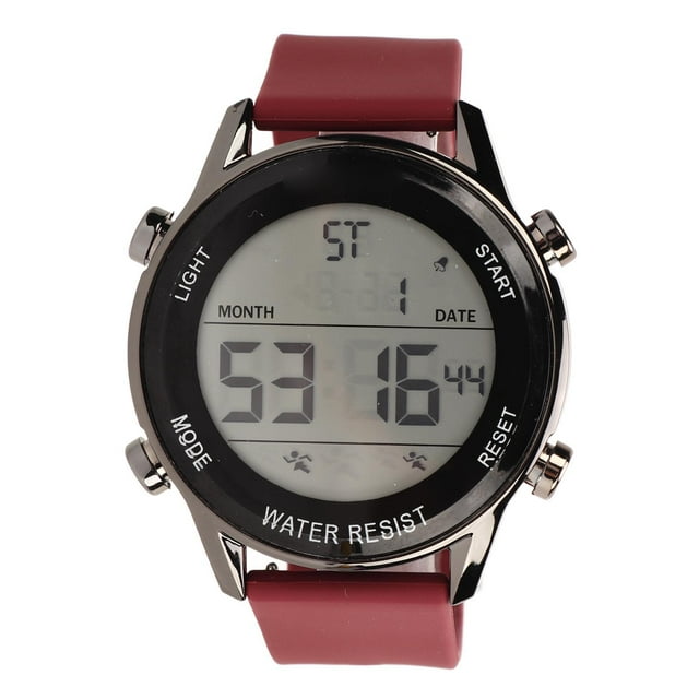 Reloj cronógrafo digital WR50M impermeable luminoso pantalla grande reloj deportivo al aire libre para hombres vino rojo