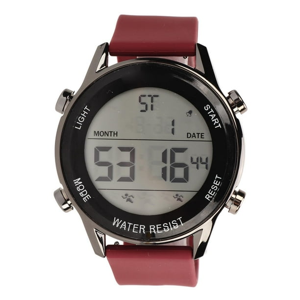 Reloj cronógrafo digital WR50M impermeable luminoso pantalla grande reloj deportivo al aire libre para hombres vino rojo
