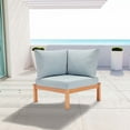 thumbnail image 2 of Modway Freeport Karri Wood Sectional Sofa Outdoor Patio Corner Chair in Natural Light Blue, 2 of 5