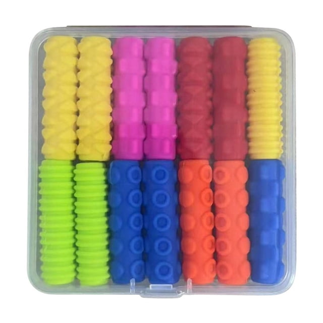 Rubber Texture Pencil Grips For Kids: Suitable For & Anxiety Correct Grip And Improve Focus Multi Color Set Comfortable School