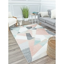 Rugs America Mika MO60A Milkshake Geometric Contemporary Pink Area Rug, 8'x10'