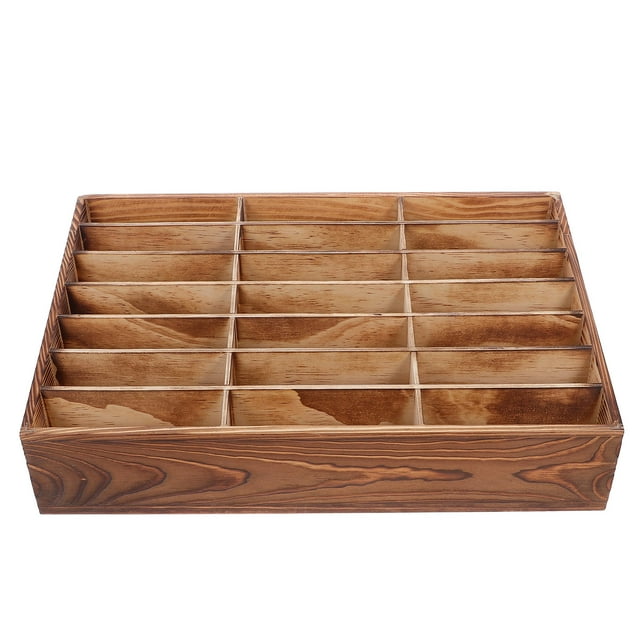SOPOTUTU Classroom Cell Phone Holder Wooden Desktop Storage Box Light Brown for Office 1Set
