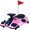 Pink, variant on ICEELF 24V Electric Drift Go Kart for Kids, 360째 Rotating Ride-On Car with 180W Brushless Motor, High/Low Speed, Lights, Music, Bluetooth, USB, Replacement Wheels, Yellow