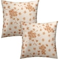 thumbnail image 2 of Flowers Brown and Cream Pillowcase Set of 2 Brown Little Floral Throw Pillows Square 18x18 Inch Vintage Chinoiserie Flowers Pillow Cushion Covers Decor for Home Living Room Bed Sofa Outdoor, 2 of 8