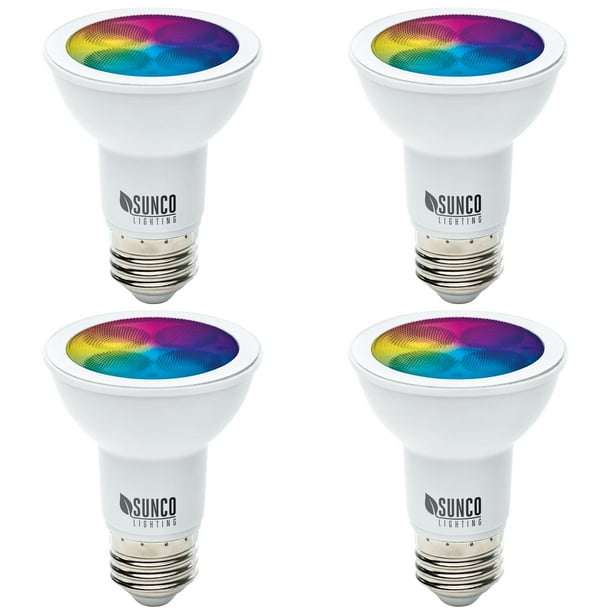 Sunco Lighting WiFi LED PAR20 Smart Bulb, 5W, Color Changing (RGB & CCT