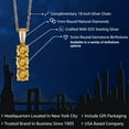 thumbnail image 2 of Gem Stone King 1.39 Ct Round Yellow Citrine and Diamond 18K Yellow Gold Plated Silver Pendant, 2 of 6