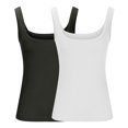 thumbnail image 3 of Posijego 2 Pack Undershirts for Women Ribbed Tank Tops Scoop Neck Sleeveless Tank Tee Shirts S-5XL, 3 of 4