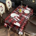 thumbnail image 3 of Red Christmas Pattern Rectangle Tablecloth 60"x120",Waterproof Polyester Rectangle Table Cloth, Wipeable Spillproof Polyester Tablecloth for Dining, Camping, Indoor and Outdoor, 3 of 6