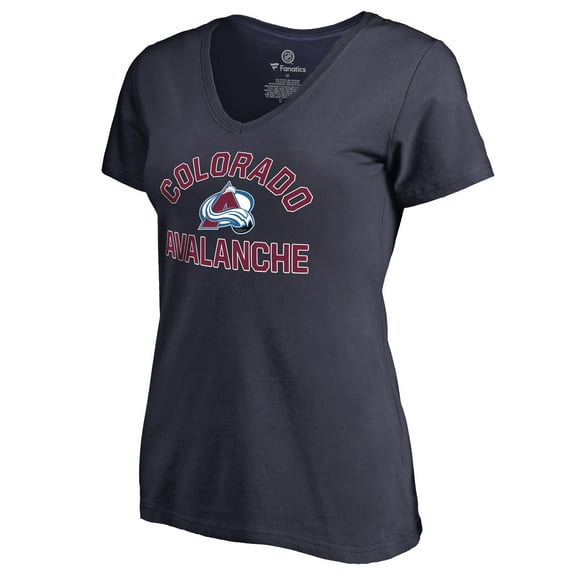 Women's Navy Colorado Avalanche Overtime V-Neck T-Shirt