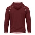 thumbnail image 5 of Gamivast Pullover Hoodie for Men Soft Long Sleeve Hooded Sweatshirt with Drawstring Hood Contrast Trim and Athletic Fit Casual Workout Gym Outdoor Travel Top for Fall and Winter Wine L, 5 of 6