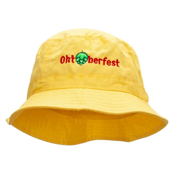 Hoppy Oktoberfest Embroidered Bucket Hat - Yellow OSFM