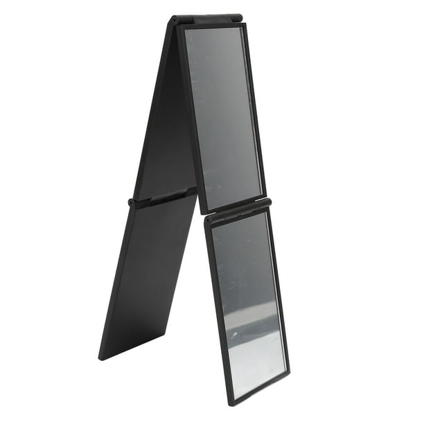 Espejo Plegable Portátil, Marco de Plásstico de 4 Vías Espejo Expandible Pequeño 360 Grados para Corte de Cabello Para El Hogar