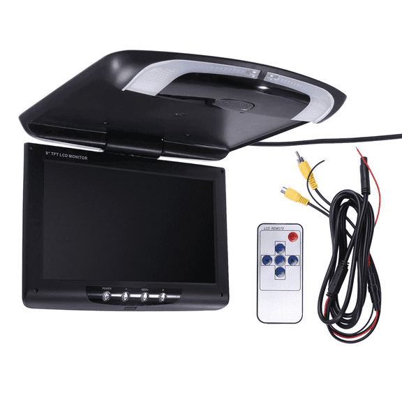 Car Roof Monitor Lcd Flip Screen Top Multimedia Video Ceiling Roof Mounted Display, Car Ceiling Black