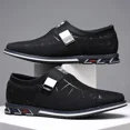 thumbnail image 3 of Fashionable Casual Men's Leather Shoes, Color-Blocked, Slip-On, Large Size, 3 of 7