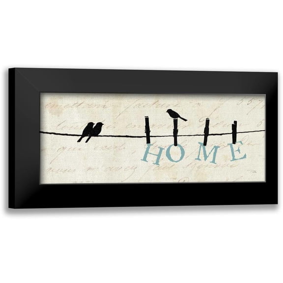 Pelletier, Alain 14x8 Black Modern Framed Museum Art Print Titled - Birds on a Wire - Home
