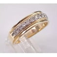 thumbnail image 2 of Half Eternity 2Ct Round Cut Simulated Diamond Wedding Men's Band Ring 14K Yellow Gold Plated 925 Sterling Silver, 2 of 5
