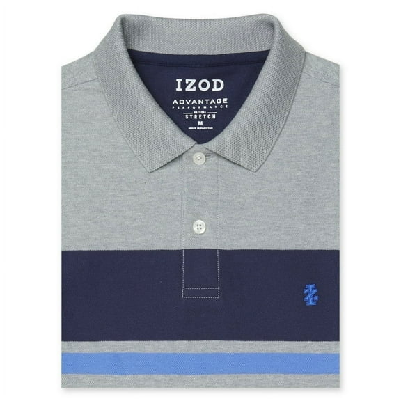 IZOD Men's Advantage Performance Stripe Polo, Peacoat, L