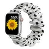 YuiYuKa Scrunchie Strap Compatible with Apple Watch Bands 40mm 44mm 42mm 38mm 42mm Ultra 49mm Elastic Nylon Band Women bracelet Solo Loop Band iWatch Series 8 7 6 5 4 3 SE - White Black dot