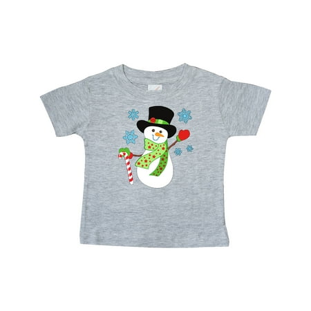 

Inktastic Christmas Snowman in Top Hat with Candy Cane Gift Baby Boy or Baby Girl T-Shirt