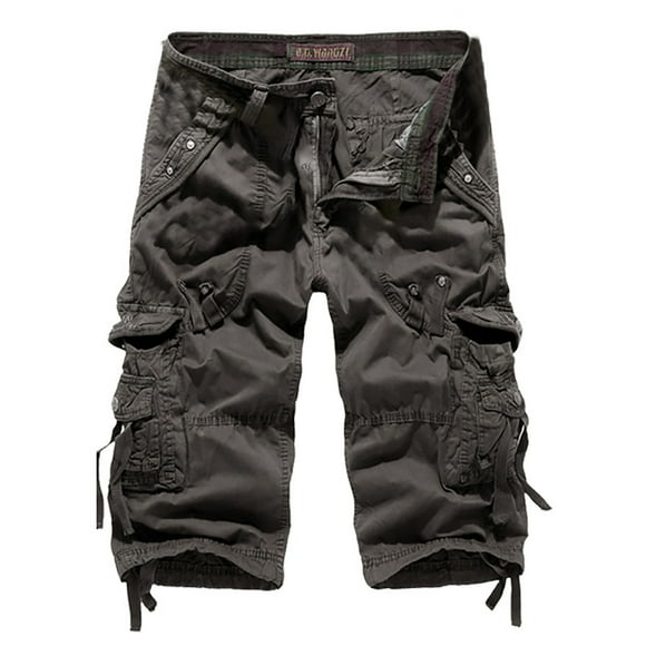 JURANMO Mens Big and Tall Cargo Shorts Multi Pockets Knee Length Hiking Shorts 2024 Fashion Summer Lightweight Bermuda Shorts Deals of Today Dark Gray