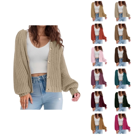 Cardigan Sweaters for Women 2025 Long Sleeve V-Neck Button Down Knitted Sweater Jacket Coat Womens Cardigan Sweaters
