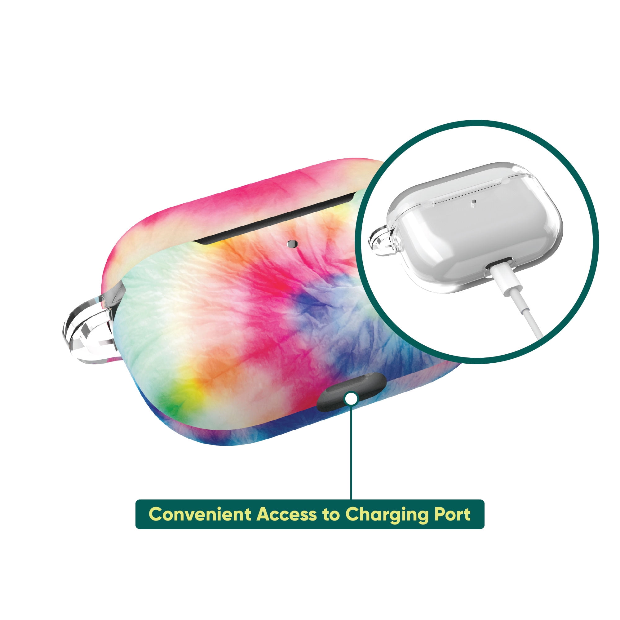 onn. Charging Case Cover for Apple AirPods (3rd generation) - Tie Dye