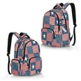 thumbnail image 2 of FKELYI School Backpack for Kids 17 Inch Bookbag Lightweight Backpacks for Boys Girls July 4th Star USA Flag Print Casual Daypack with Multi-Pockets Rucksack, 2 of 7