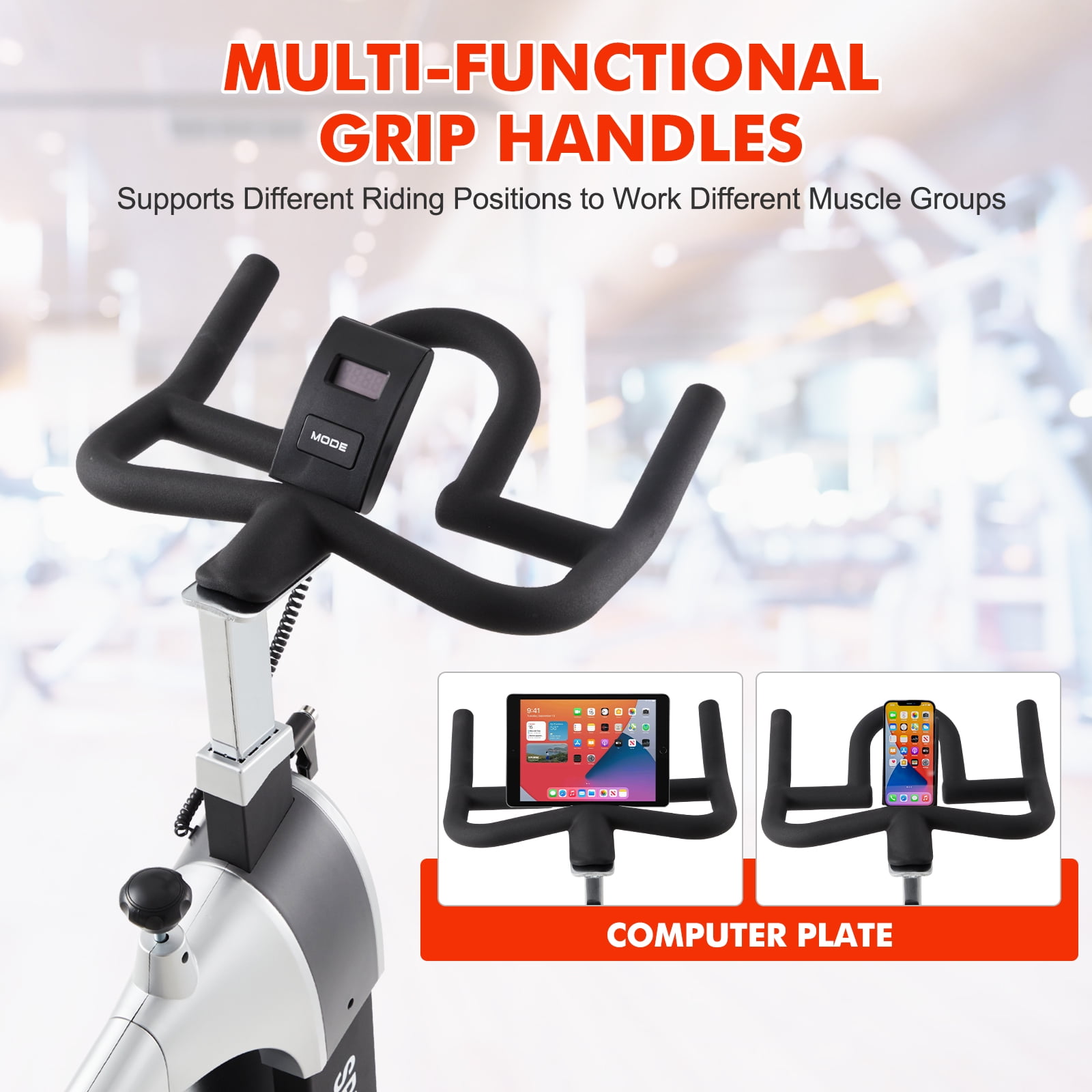 Magnetic Exercise Bike Indoor Cycling Bike for Home Cardio Workout Stationary Bike Heavy-Duty Flywheel Quiet Belt Drive