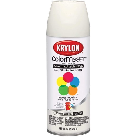 12 Oz Dover White Interior/Exterior Decorator Spray Paint [Set of 6]