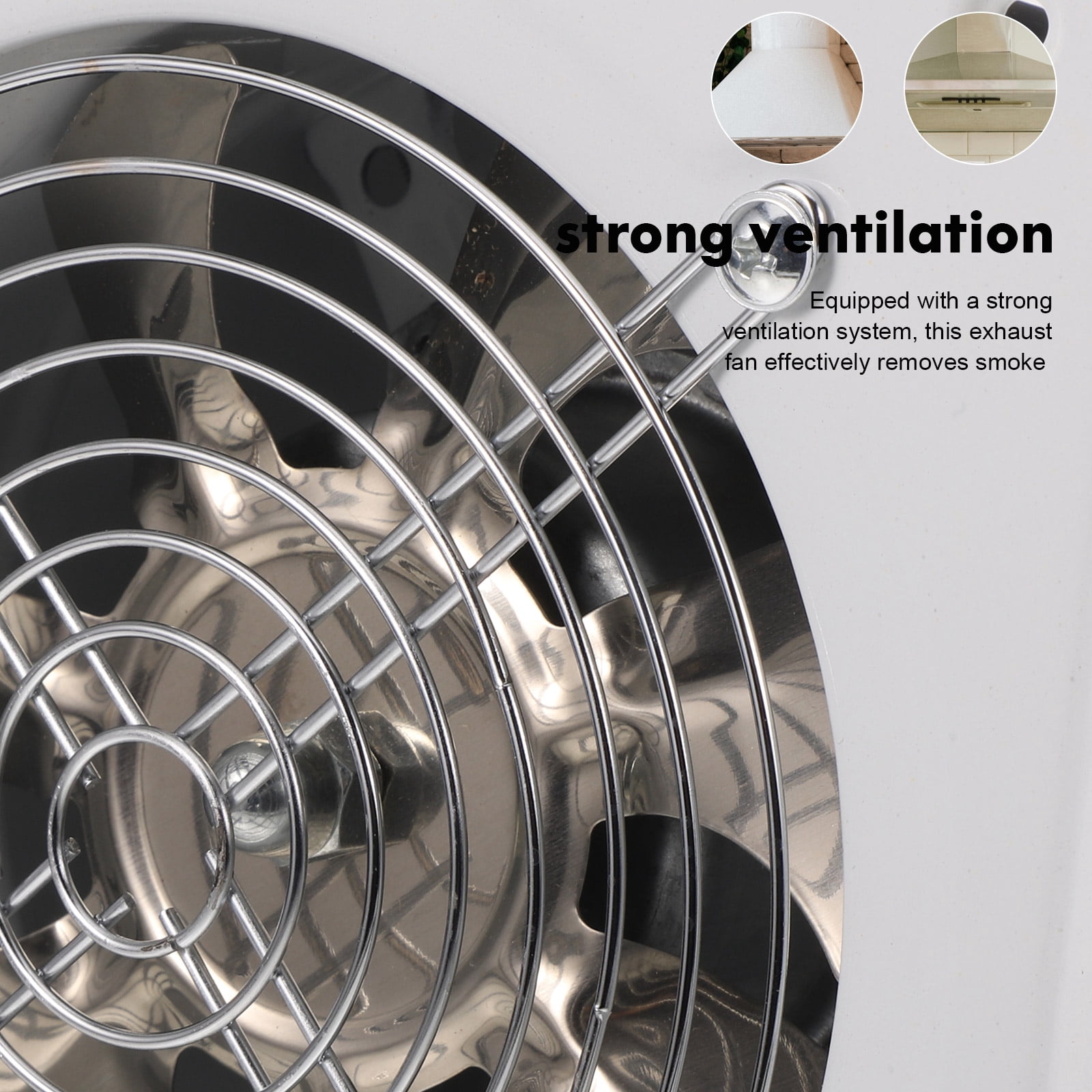 UPOUART Sturdy Stainless Steel Exhaust Fan White Kitchen Ventilation Fan for Fresh Indoor Air