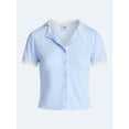 thumbnail image 5 of Kacey Lee Women's Pointelle Ruffle Sleep Cardigan, Size XS-XXL, 5 of 5