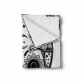 thumbnail image 2 of Sugar Skull Soft Flannel Fleece Throw Blanket, Vintage Style Hispanic Folklore Art All Saints Holiday Mascot, Cozy Plush for Indoor and Outdoor Use, 60" x 80", White and Black, by Ambesonne, 2 of 6