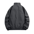 thumbnail image 5 of MYAOYI Mens Plain Zip Up Bomber Jacket Lightweight Fall Outerwear with Pockets, 5 of 8