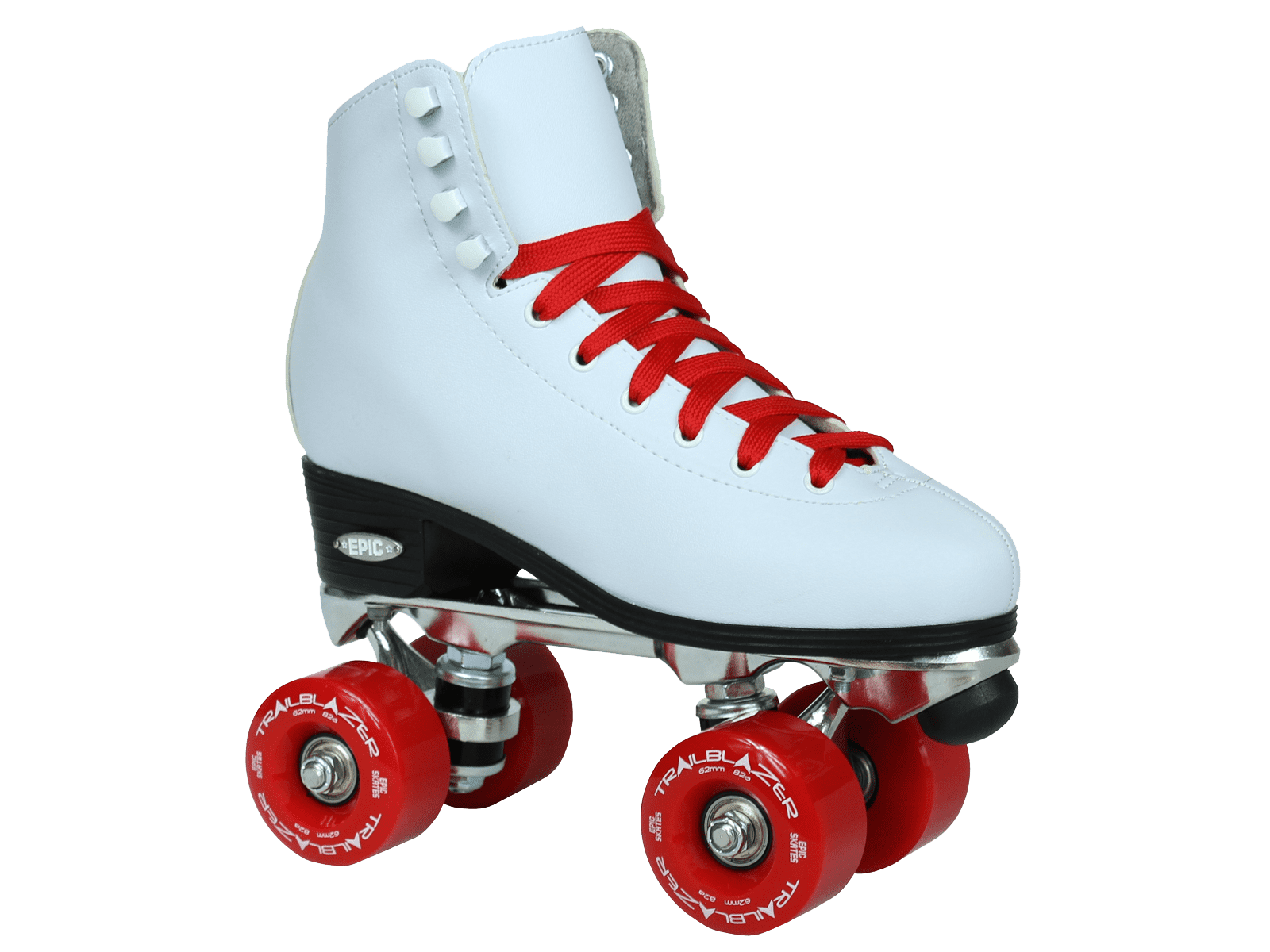 Epic Classic White/Red Quad Roller Skates Package