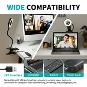 Ring Lights for Selfie & Phone Clip-on, RAOYI Adjustable Phone Mount with Dimmable LED, Portable Lighting Kit for Laptop/Desktop/Monitor