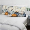 thumbnail image 5 of Blue Pumpkins Fall Toddler Pillow Covers 16x24 Inch, Thanksgiving Eucalyptus Leaves Retro Decorative Pillowcase with Zipper, Microfiber Pillow Protector, Breathable Throw Pillowcases for Sofa Bed, 5 of 9