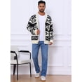 thumbnail image 2 of DARING DIVA Men's Shawl Collar Long Sleeved Knitwear Cardigan Sweater S Black Beige, 2 of 7