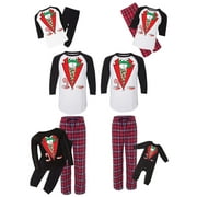 Awkward Styles Matching Christmas Pajamas Set Red Tuxedo Family Sleepwear