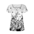 thumbnail image 3 of Blouses à Manches Courtes pour Femmes Mode Imprimée Décontractée Col en V T-Shirt Ample Blouse Hauts à Manches Courtes pour Femmes, 3 of 5