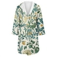 thumbnail image 4 of MVRLSH Robes For Women Fleece Plush Long Warm Robe Printed Comfort Bathrobe Loungewear Jacket Soft Skin-Friendly Roomy Green M-3Xl, 4 of 5