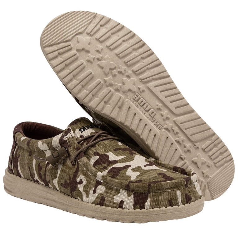 Hey Dude Camouflage Slip-On Shoes - Brown/Green Hey Dude Mens Wally Camouflage Loafer - Multi Camo - 41  main image 4