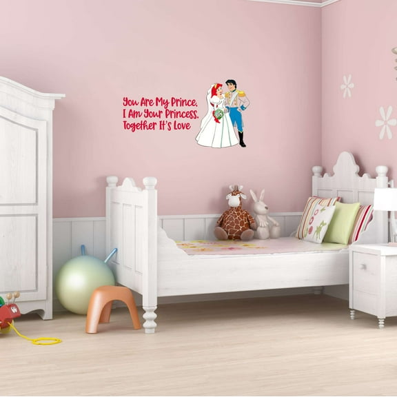 You Are My Princess I Am Your Prince Together Goodness Dream Big Act Like A Lady Girls Love Beautiful Crown Unicorns Royalty Sweet Decorating Ideas Wall Decal Sticker - Size: 30 In X 15 In