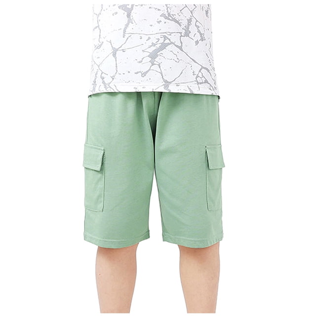Odeerbi 4-12 Años Niños Niñas Bermudas de Algodón Verano Pantalones Cortos Deportivos Color Sólido Bonitos Pantalones Cortos